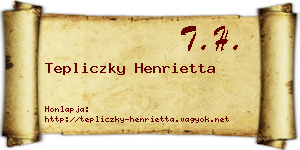 Tepliczky Henrietta névjegykártya