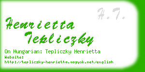 henrietta tepliczky business card